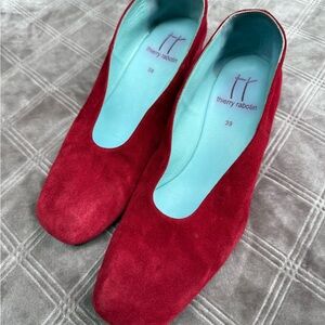 Thierry Rabotin Women's Red Suede Flats